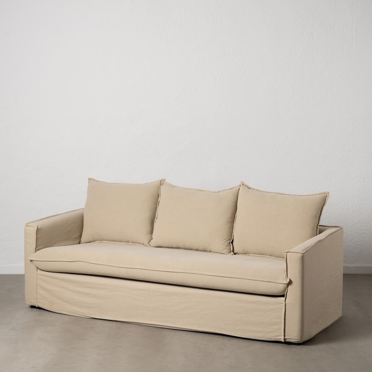 3-zitsbank Beige 220 x 95 x 90 cm - Afbeelding 2