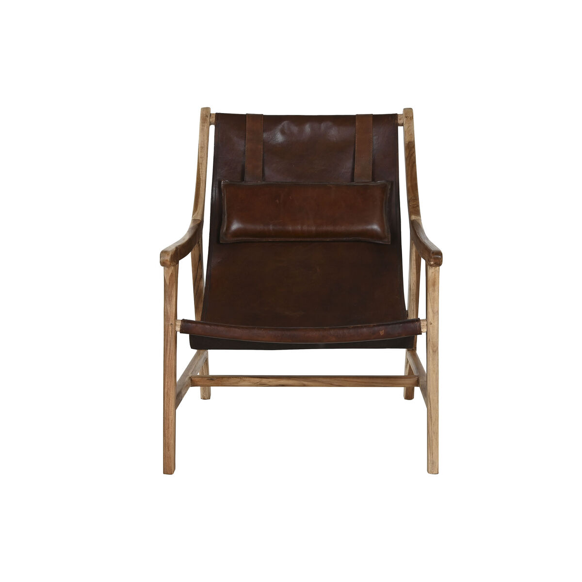 Armstoel Home ESPRIT Natuurlijk Donkerbruin Teakboom 68 x 86 x 86 cm - Afbeelding 2