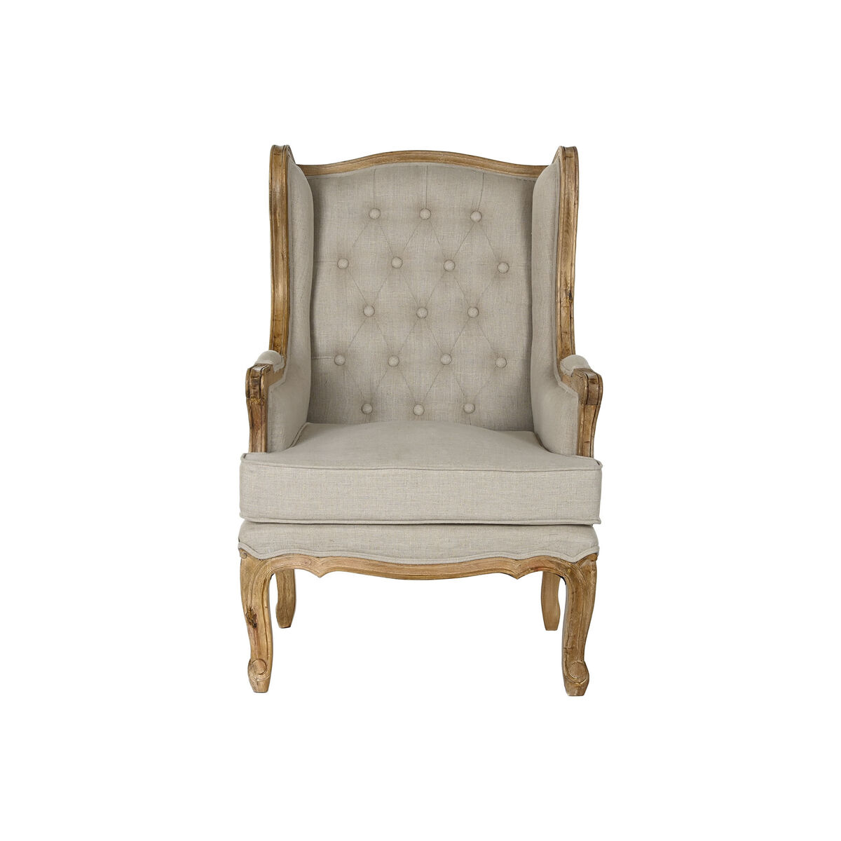Armstoel Home ESPRIT Wit Natuurlijk Mangohout 72 x 75 x 110 cm - Afbeelding 2