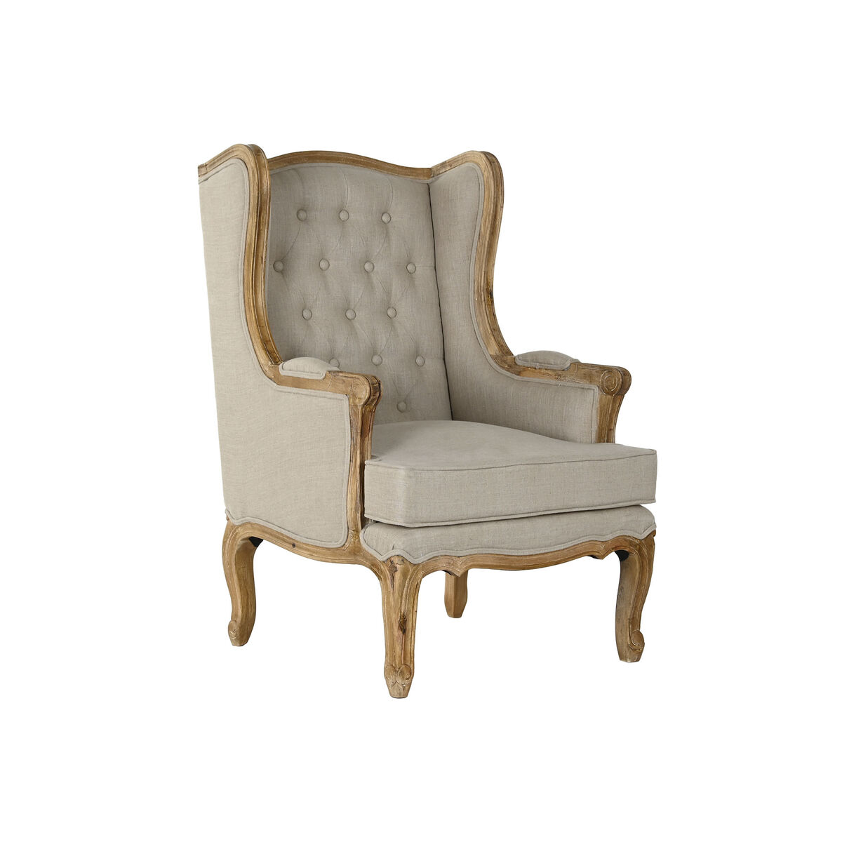 Armstoel Home ESPRIT Wit Natuurlijk Mangohout 72 x 75 x 110 cm