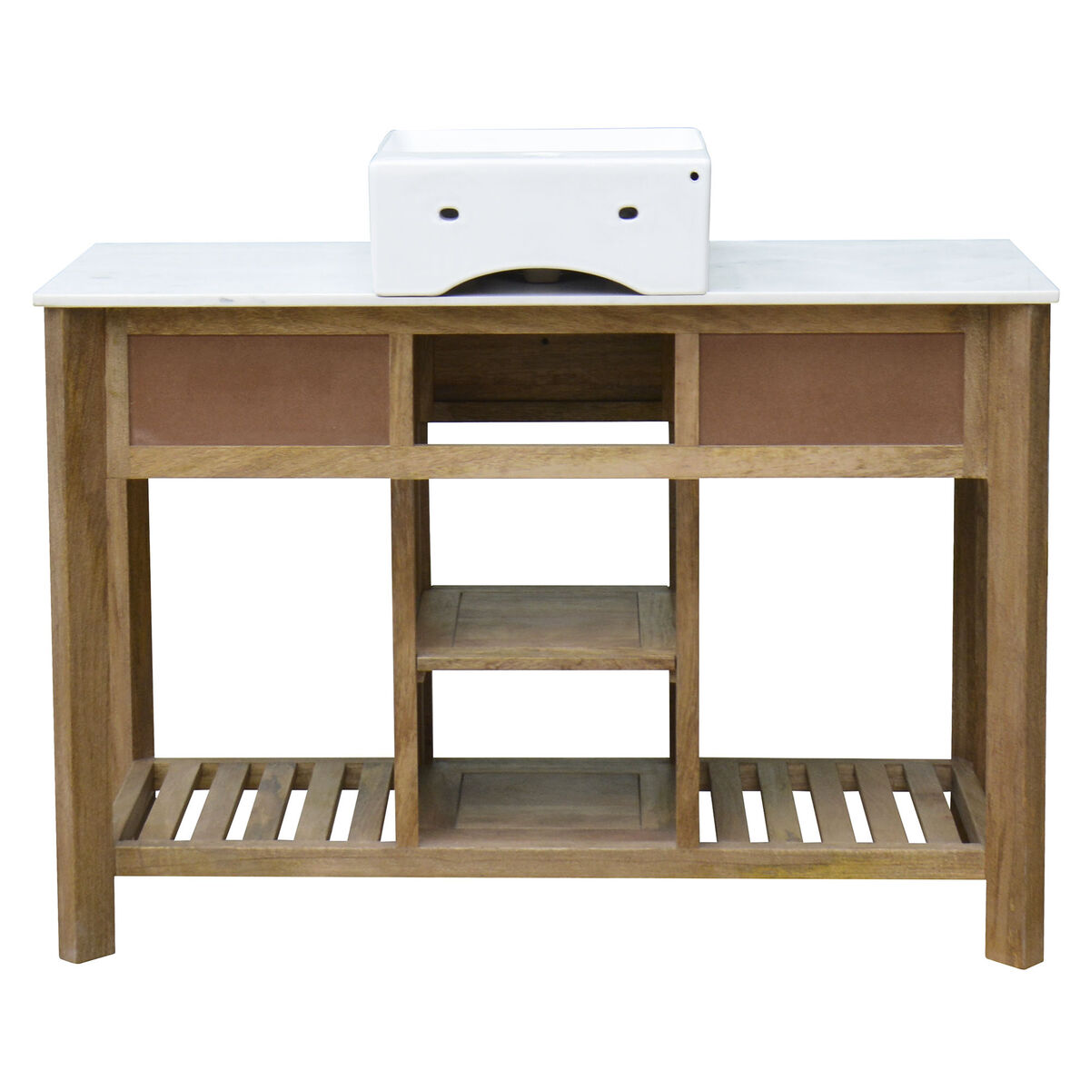 Badmeubel Home ESPRIT Wit Natuurlijk Keramisch Mangohout 120 x 50 x 82 cm - Afbeelding 2