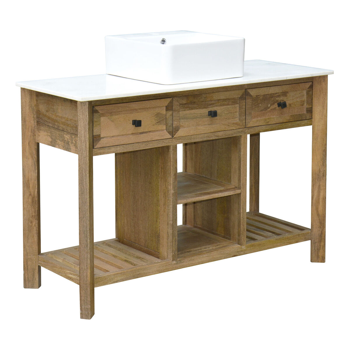 Badmeubel Home ESPRIT Wit Natuurlijk Keramisch Mangohout 120 x 50 x 82 cm