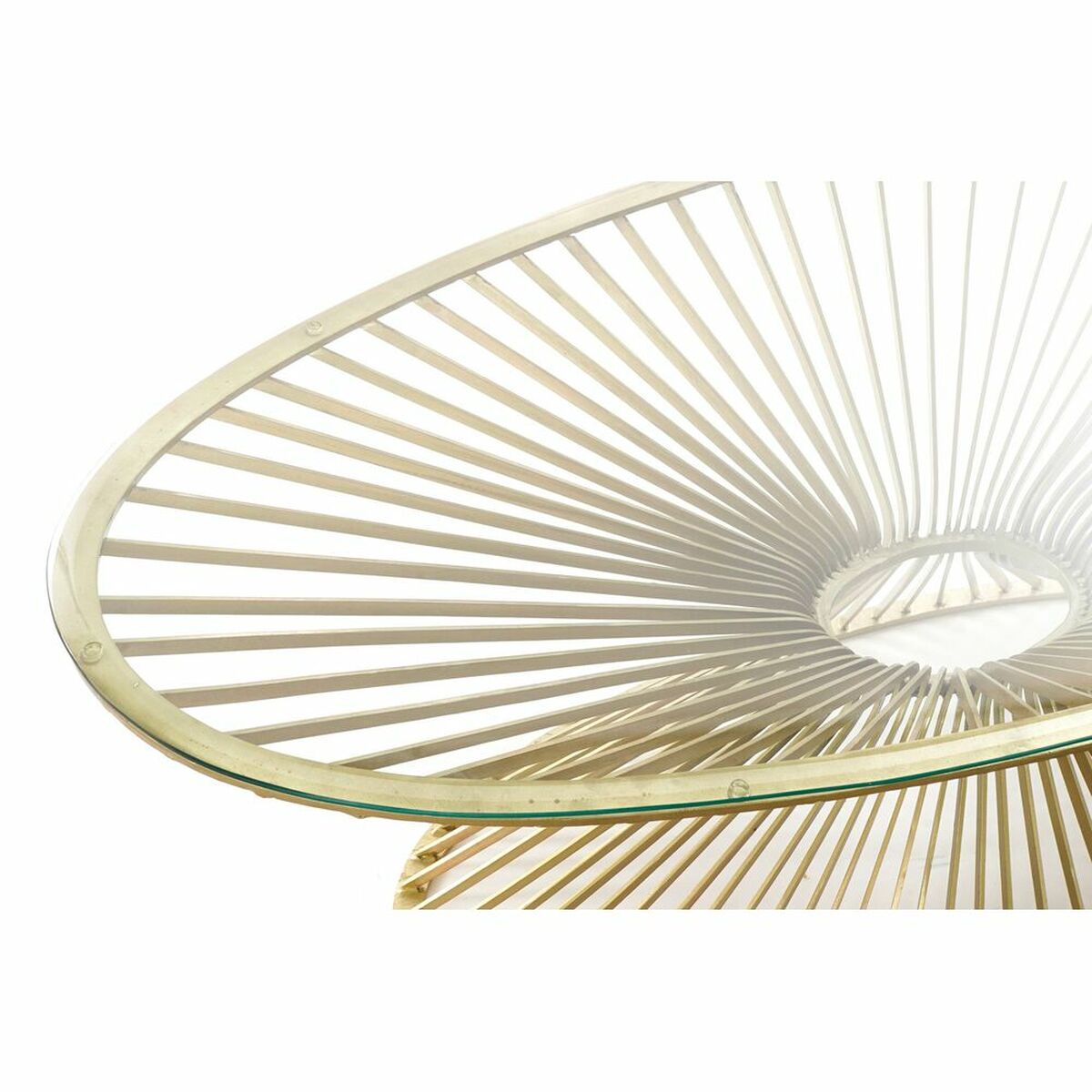 Bijzettafel DKD Home Decor Gouden Kristal Staal 138 x 66 x 46 cm - Afbeelding 2