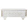 Bijzettafel DKD Home Decor MB-182010 Wit Gouden Metaal Mangohout 115 x 60 x 45 cm