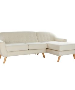Chaise Longue Sofa DKD Home Decor Crème Rubberwood 226 x 144 x 84 cm