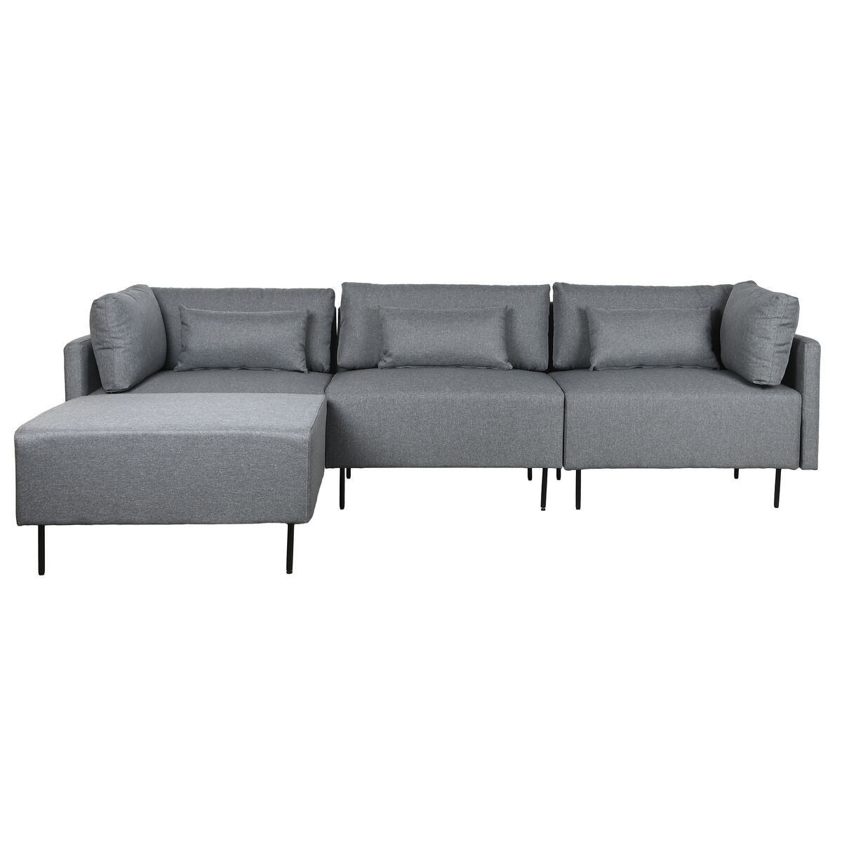 Chaise Longue Sofa DKD Home Decor Grijs Metaal Modern 276 x 152
