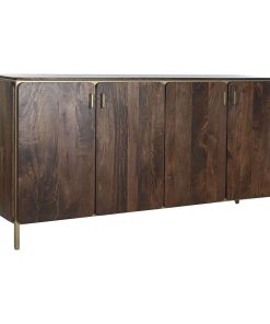 Dientafel DKD Home Decor Bruin Staal Mangohout 160 x 40 x 81 cm