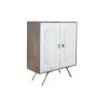 Dientafel DKD Home Decor Grijs Gouden Wit Blik Mangohout (93 x 41 x 114 cm)