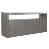 Dientafel DKD Home Decor Kristal Grijs Aluminium Ek Gehard glas (165 x 39 x 76 cm)