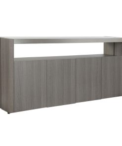 Dientafel DKD Home Decor Kristal Grijs Aluminium Ek Gehard glas (165 x 39 x 76 cm)