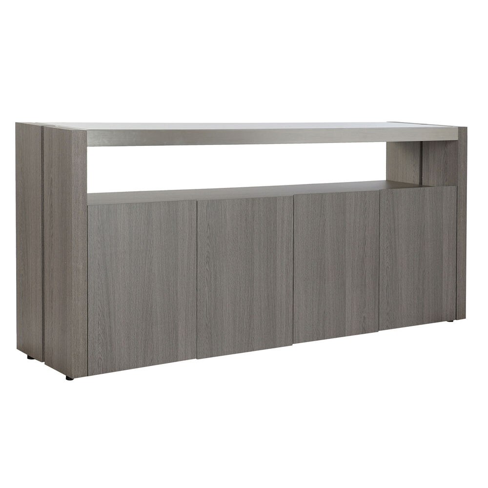 Dientafel DKD Home Decor Kristal Grijs Aluminium Ek Gehard glas (165 x 39 x 76 cm)