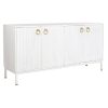 Dientafel DKD Home Decor Metaal Wit Mangohout (152 x 40 x 77 cm)