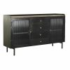 Dientafel DKD Home Decor Natuurlijk Zwart Gouden Metaal Mangohout (145 x 40 x 85 cm)