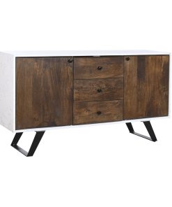 Dientafel DKD Home Decor Wit Donkerbruin Mangohout 150 x 40 x 80 cm