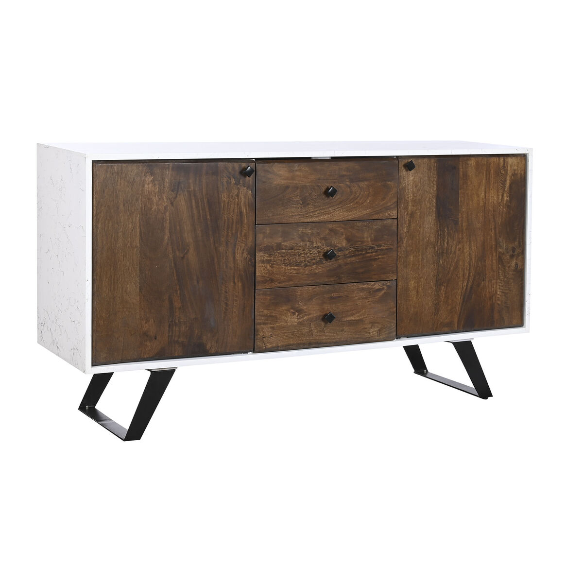 Dientafel DKD Home Decor Wit Donkerbruin Mangohout 150 x 40 x 80 cm
