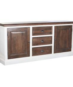 Dientafel DKD Home Decor Wit Donkerbruin Mangohout (180 x 46 x 83 cm)