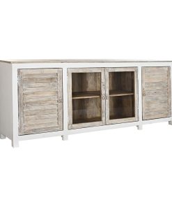 Dientafel DKD Home Decor Wit Natuurlijk Lichtbruin Mangohout 210 x 40 x 82 cm