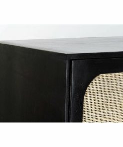 Alternative view of Dientafel DKD Home Decor Zwart Gouden Natuurlijk Rotan Mangohout 150 x 40 x 78 cm