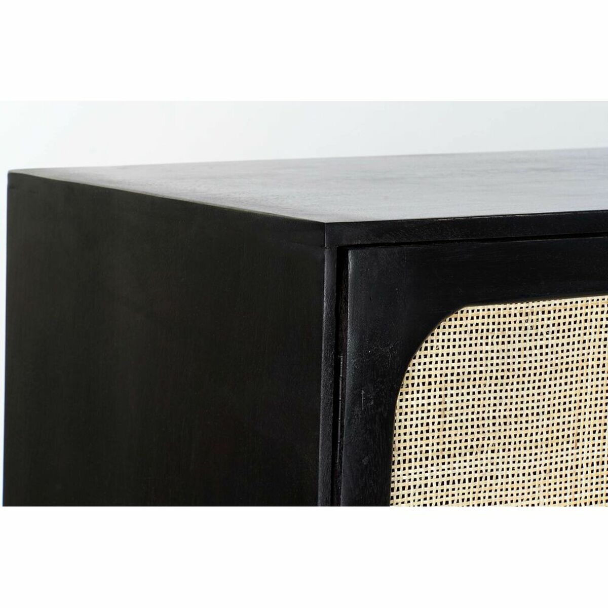 Dientafel DKD Home Decor Zwart Gouden Natuurlijk Rotan Mangohout 150 x 40 x 78 cm - Afbeelding 2