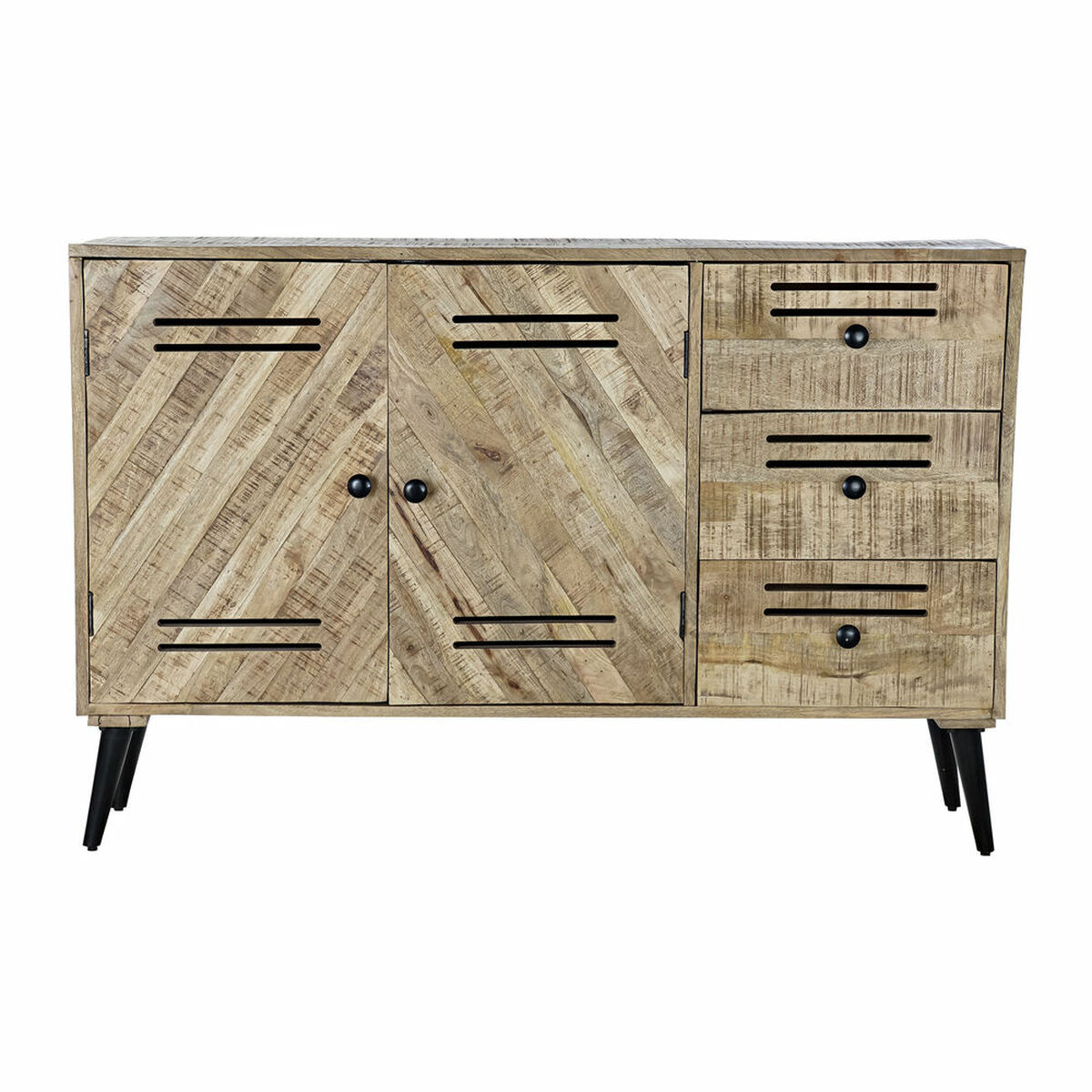 Dientafel DKD Home Decor Zwart Metaal Mangohout (140 x 40 x 93 cm) - Afbeelding 2