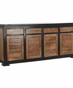 Dientafel DKD Home Decor Zwart Natuurlijk Acacia