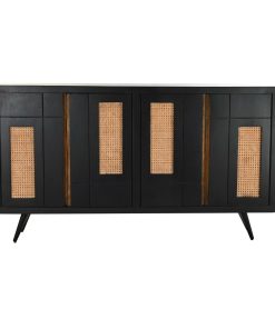 Alternative view of Dientafel DKD Home Decor Zwart Rotan Mangohout (160 x 40 x 90 cm)