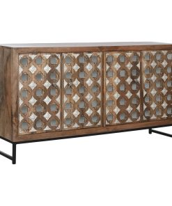 Dientafel Home ESPRIT Bruin Zwart Zilverkleurig 150 x 38 x 80 cm