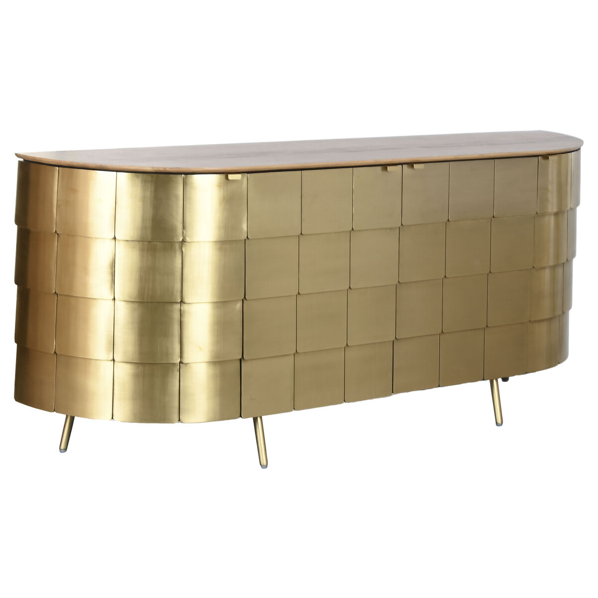Dientafel Home ESPRIT Gouden Blik Mangohout 197 x 46 x 85 cm - Afbeelding 2