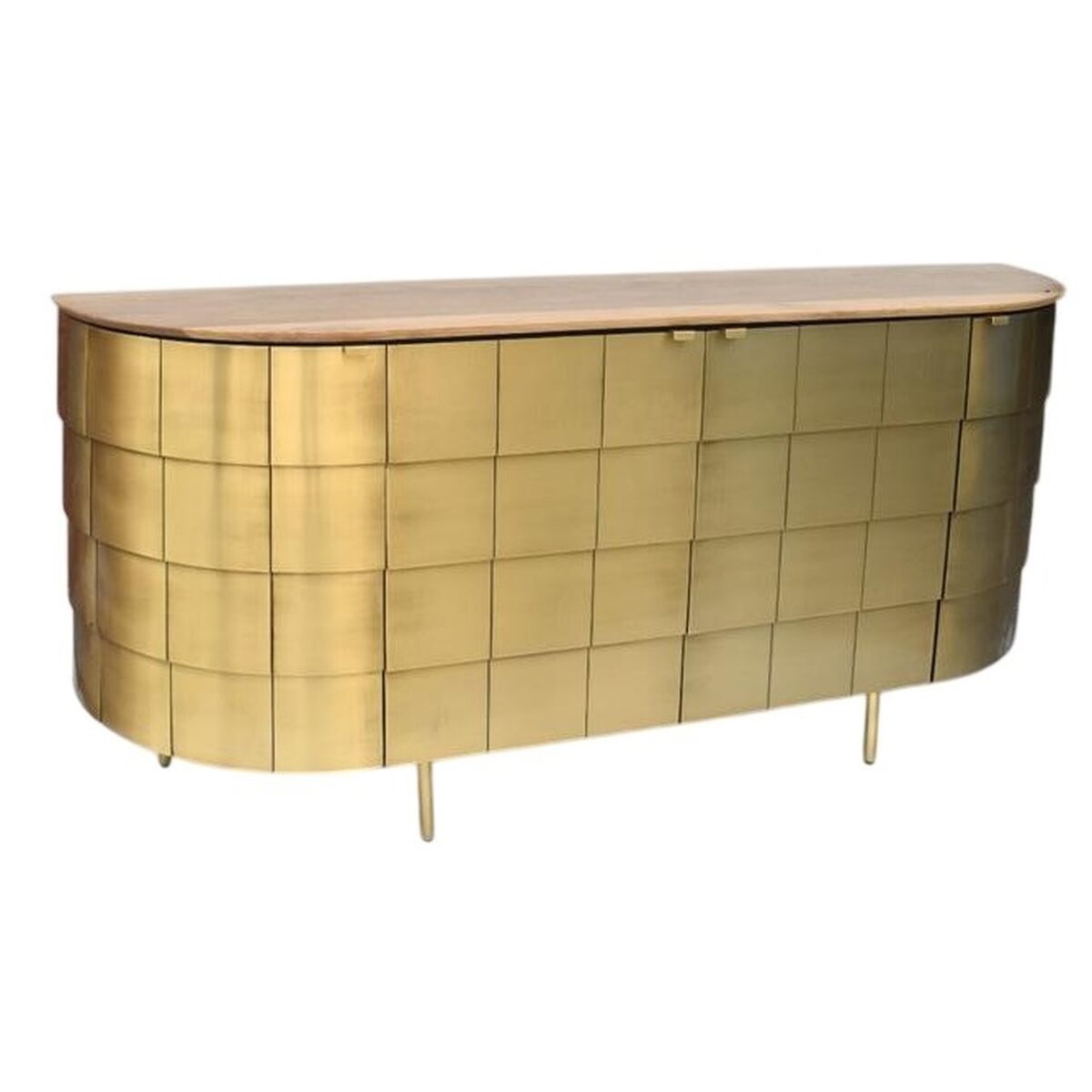 Dientafel Home ESPRIT Gouden Blik Mangohout 197 x 46 x 85 cm