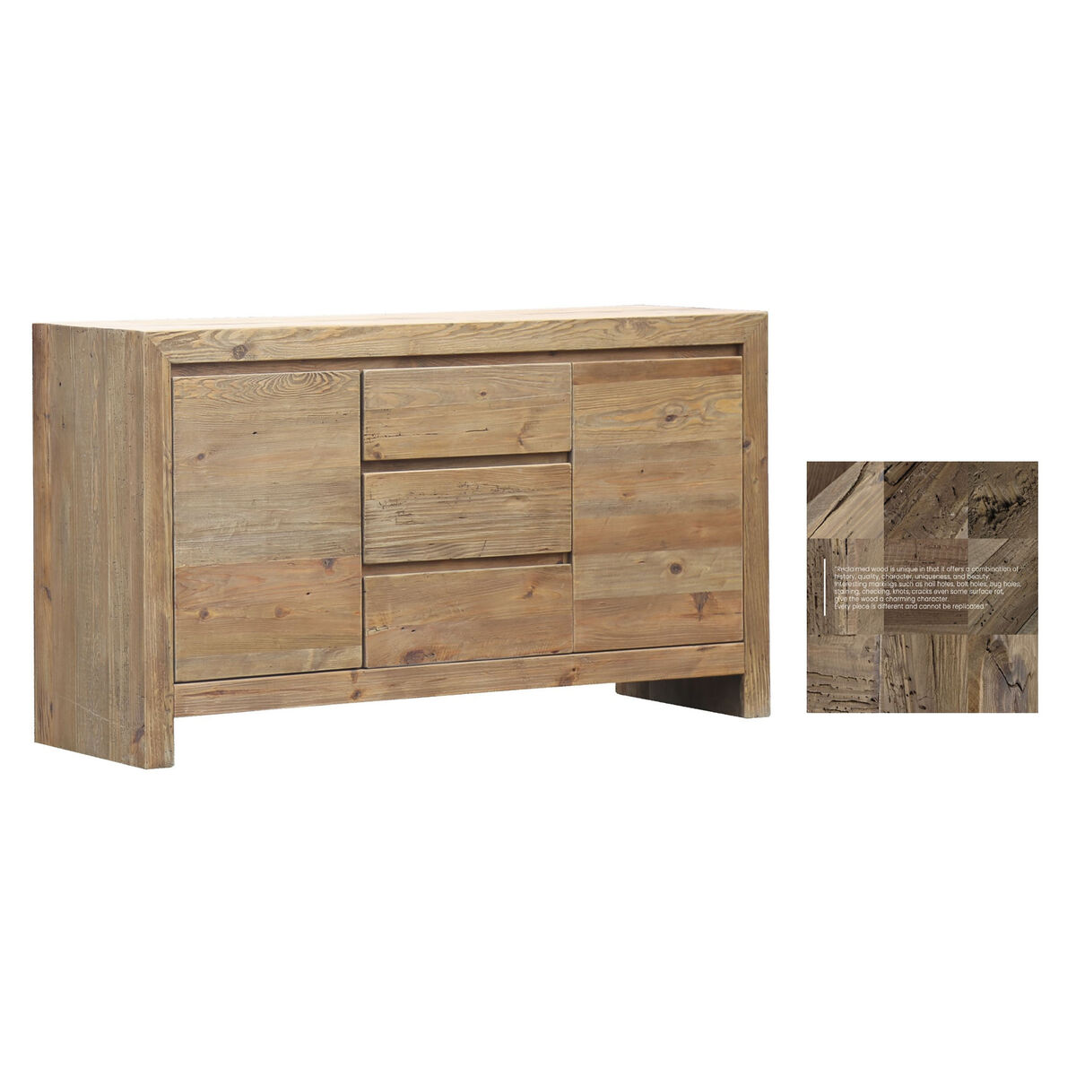 Dientafel Home ESPRIT Pijnboom Gerecycleerd Hout 160 X 48 X 90 cm - Afbeelding 2