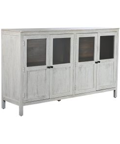 Dientafel Home ESPRIT Wit Kristal Mangohout 175 x 45