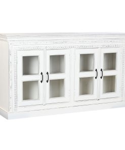 Dientafel Home ESPRIT Wit Kristal Mangohout 180 x 40 x 100 cm