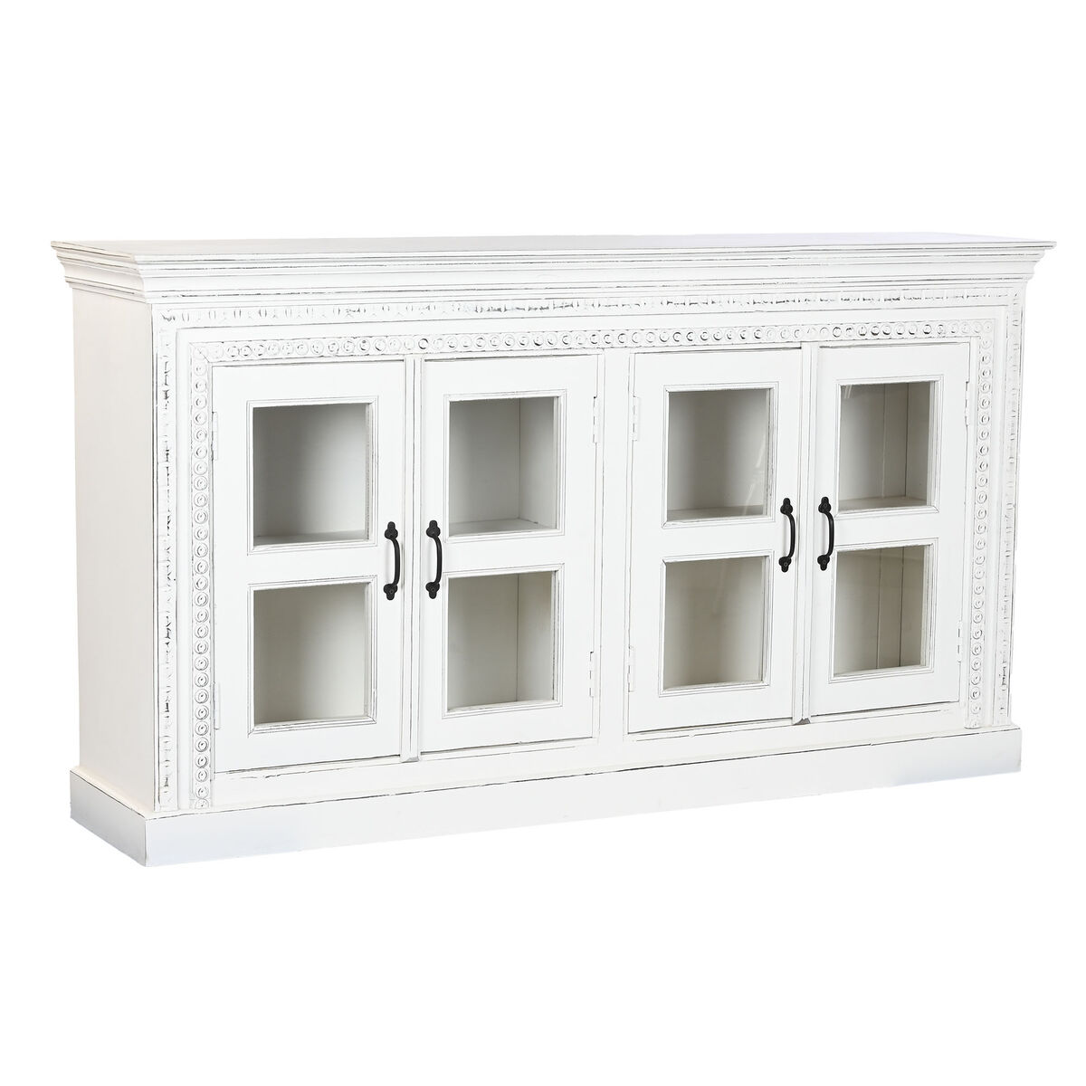Dientafel Home ESPRIT Wit Kristal Mangohout 180 x 40 x 100 cm
