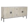 Dientafel Home ESPRIT Wit Metaal Mangohout 180 x 40 x 85 cm