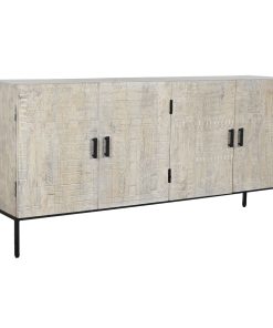 Dientafel Home ESPRIT Wit Metaal Mangohout 180 x 40 x 85 cm