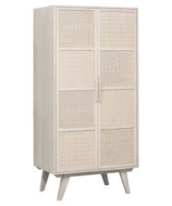 Dientafel Home ESPRIT Wit Rotan Mangohout 87 x 55 x 178 cm