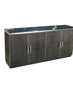 Alternative view of Dientafel Home ESPRIT Zilverkleurig Blik Marmer 180 x 40 x 85 cm 180 x 40 x 86 cm