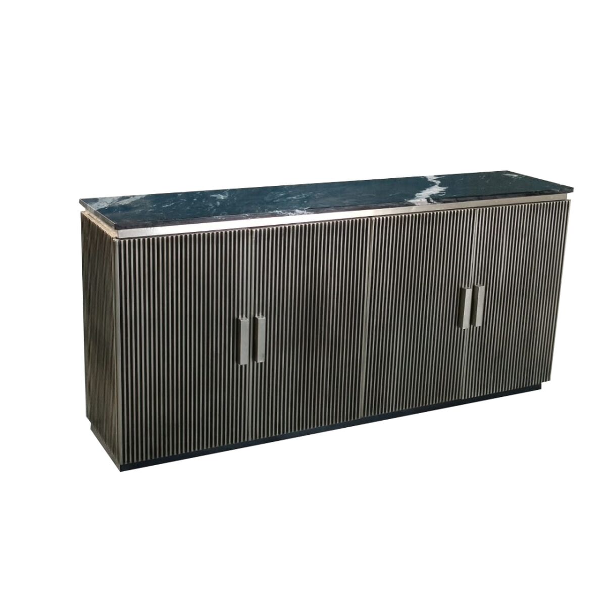 Dientafel Home ESPRIT Zilverkleurig Blik Marmer 180 x 40 x 85 cm 180 x 40 x 86 cm - Afbeelding 2