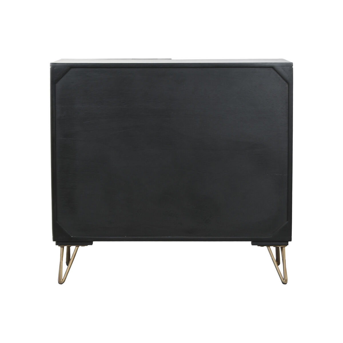 Dientafel Home ESPRIT Zwart Gouden Metaal Mangohout 81 x 45 x 75 cm - Afbeelding 2