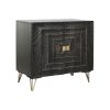 Dientafel Home ESPRIT Zwart Gouden Metaal Mangohout 81 x 45 x 75 cm