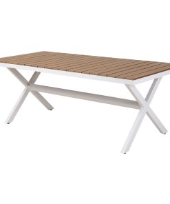 Eettafel DKD Home Decor Buitenkant Hars Aluminium 200 x 90 x 75 cm