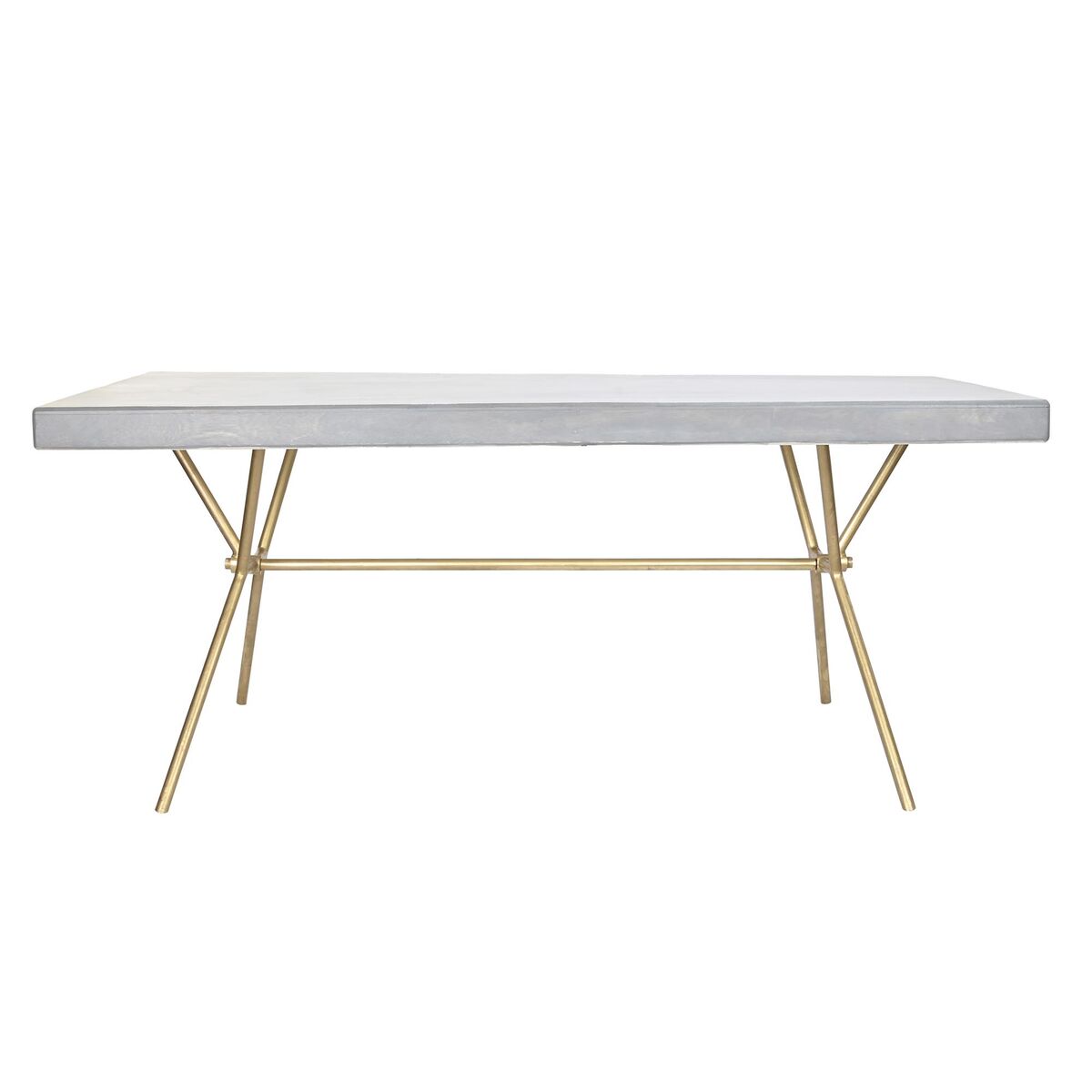 Eettafel DKD Home Decor Grijs Gouden Wit Blik Mangohout (180 x 90 x 76 cm) - Afbeelding 2