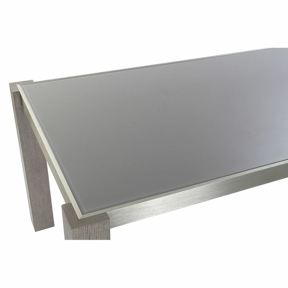 Eettafel DKD Home Decor Kristal Grijs Aluminium Ek Gehard glas (162 x 92 x 74 cm) - Afbeelding 2