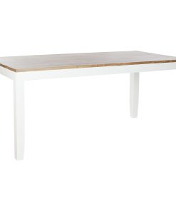 Eettafel DKD Home Decor Wit Bruin Acacia Mangohout 200 x 100 x 80 cm