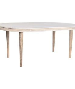 Eettafel DKD Home Decor Wit Gouden Blik Mangohout 180 x 90 x 76 cm