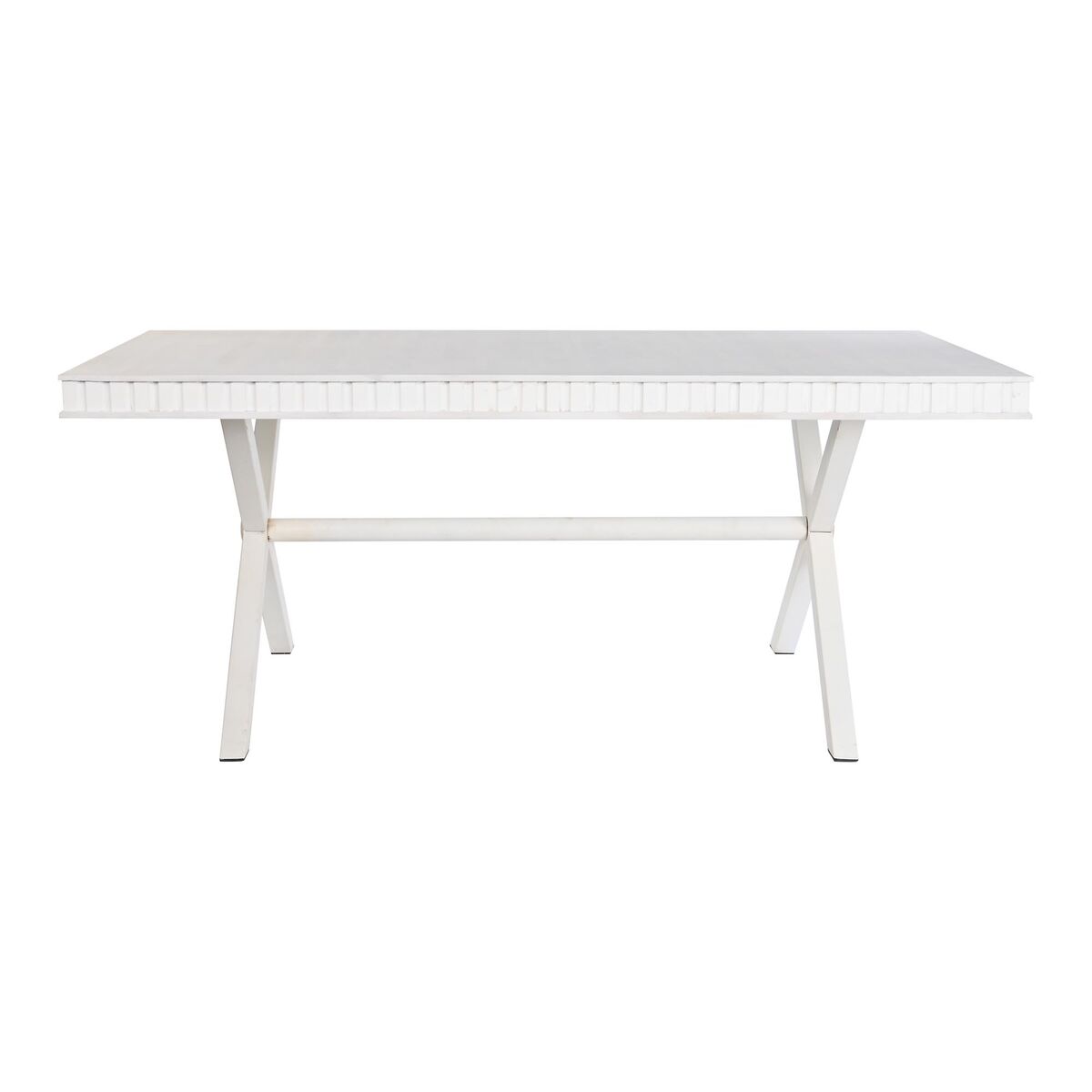 Eettafel DKD Home Decor Wit Metaal Mangohout 180 x 90 x 76 cm - Afbeelding 2
