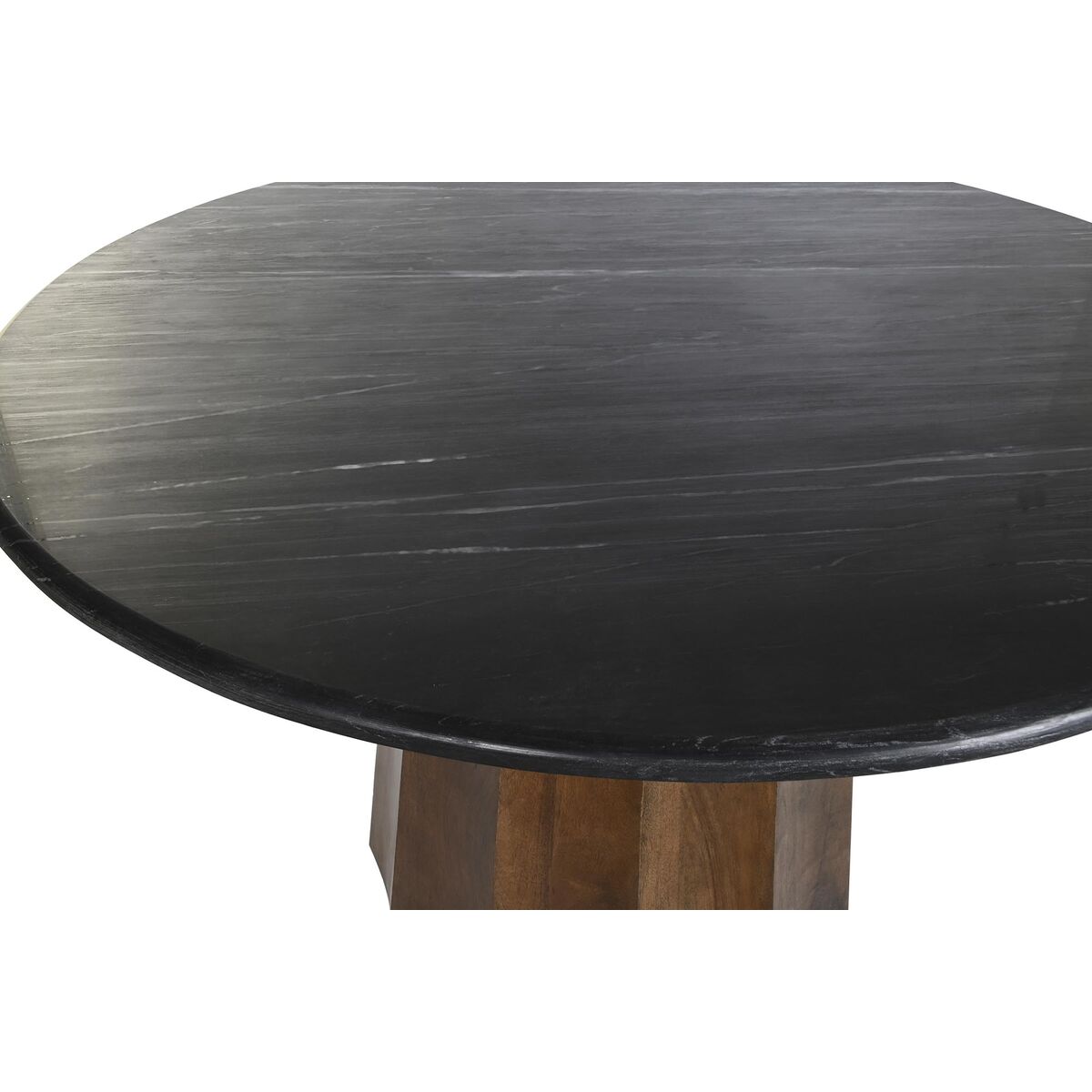Eettafel DKD Home Decor Zwart Bruin Marmer Mangohout 120 x 120 x 76 cm - Afbeelding 2
