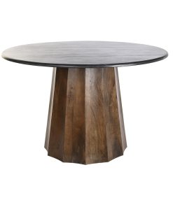 Eettafel DKD Home Decor Zwart Bruin Marmer Mangohout 120 x 120 x 76 cm
