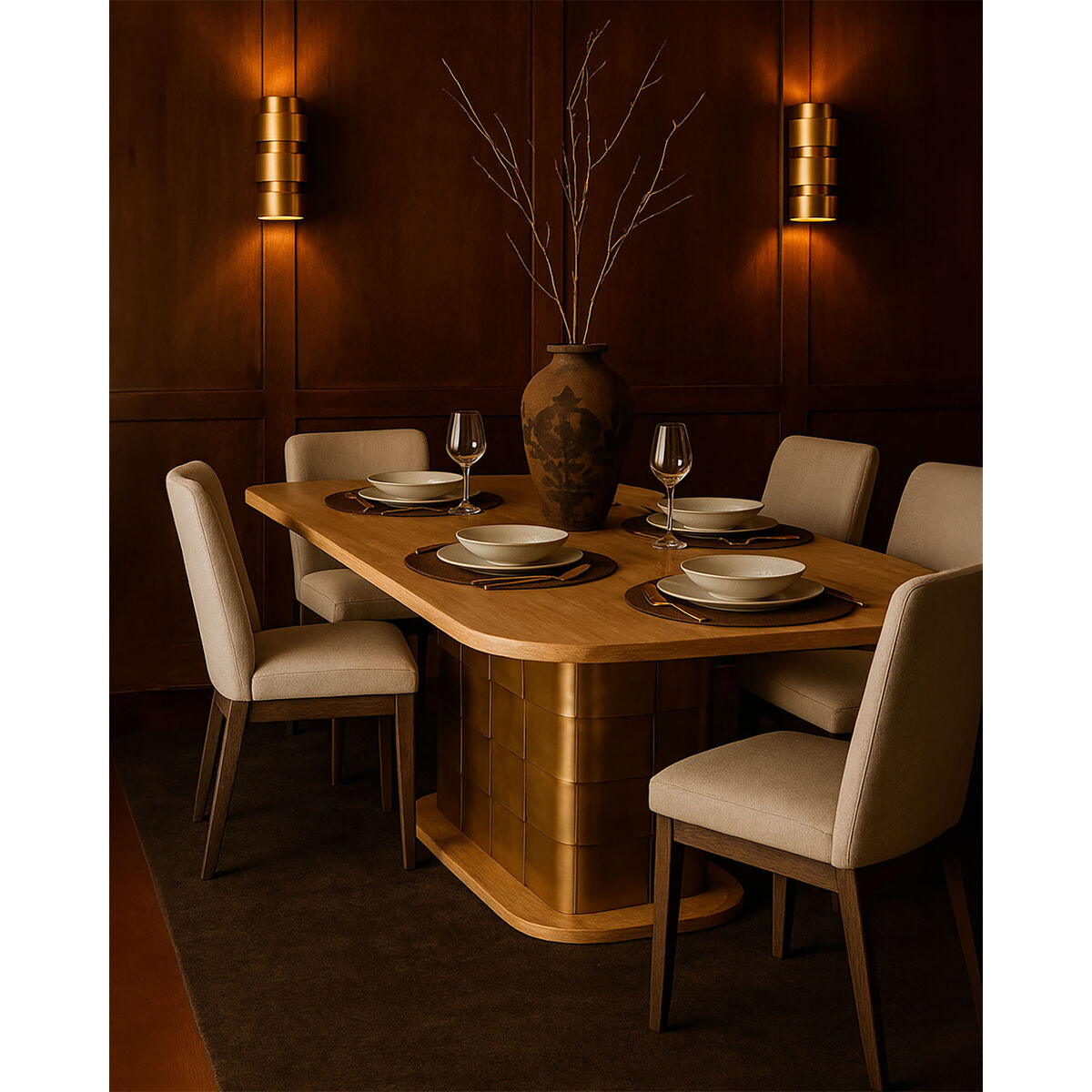 Eettafel Home ESPRIT Gouden Blik Mangohout 210 x 110 x 76 cm - Afbeelding 2