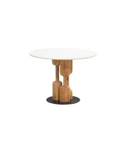 Eettafel Home ESPRIT Marmer Acacia 106 x 106 x 76 cm